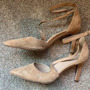 Elegant Tan Women's Ankle Strap Shoes